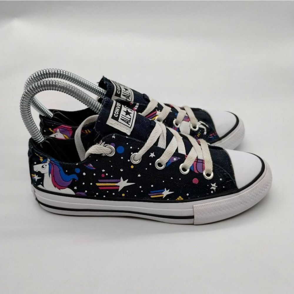 Converse Chuck Taylor All Star Low Unicorn Sneakers Juniors Size 2 Black Rainbow